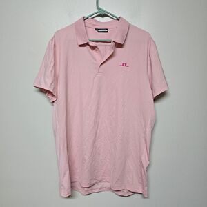 J.Lindeberg Duff Regular Fit Performance Golf Tech Mesh‎ Polo Powder Pink Sz 185